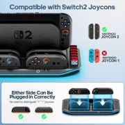 Charging Dock & Storage Station for Nintendo Switch 2 - Charges 2 Joy-Cons and 1 Nintendo Switch 2 Pro Controller, 12 Game Slots, RGB- Black