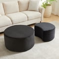 thumbnail image 5 of GZXS 2-Piece Upholstered Foam Nesting Ottoman Set in Black Cordury Fabric, No Assembly Required, Multi-Functional as Coffee Table, Footrest, or Bedroom Stool, 5 of 9