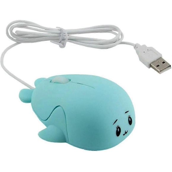Wired Mouse Cartoon Mouse Usb Computer Optical Mouse Ergonomic Design Mouse for Pc Laptop Office Girl Gift(Blue)(1pcs)