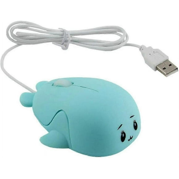 Wired Mouse Cartoon Mouse Usb Computer Optical Mouse Ergonomic Design Mouse for Pc Laptop Office Girl Gift(Blue)(1pcs)