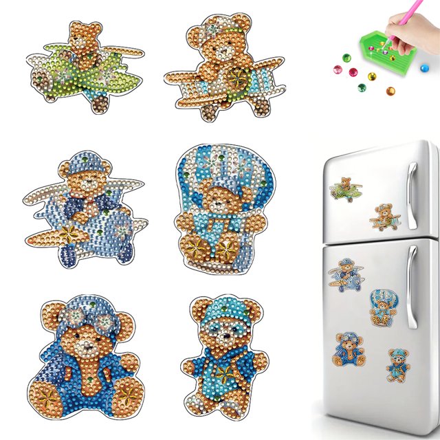 Imanes Pintura Diamantes Refrigerador 6 Piezas Forma Especial para Del Artesanías Arte Bricolaje