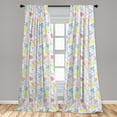 thumbnail image 5 of Summer Curtains 2 Panels Set, Pastel Fruits of Cherries Watermelon Pears and Bubbles Colorful Jumble Pattern, Window Drapes for Living Room Bedroom, 56"W X 95"L, Multicolor, by Ambesonne, 5 of 5