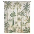 thumbnail image 2 of Palm Tree Sheer Curtains 45 Inches Long, Sage Green Tropical Nature Plant Watercolor Light Filering Curtains, Breathable Simi Curtain Privacy Drapes for Kitchen Bathroom Small Window Treatment, 2 of 9