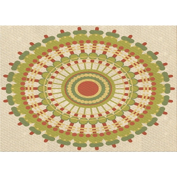 Ahgly Company Indoor Rectangle Patterned Cinnamon Brown Area Rugs, 6' x 9'