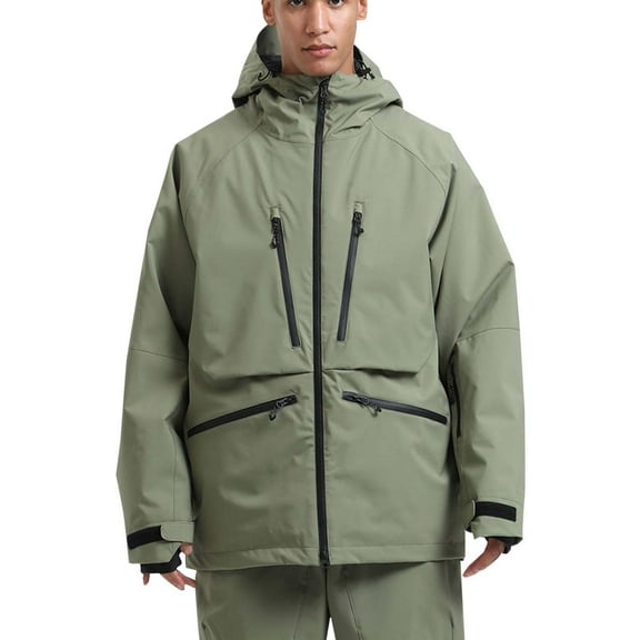 LMOIPLI Men's Snowboard Jacket Waterproof Ski Coat Winter Snow Insulated Windproof Outdoor Sports Breathable Jacket Green XXL