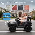 thumbnail image 5 of 24V Kids Ride On Car with Remote Control, 400W Power Motors, 4 Wheels Suspension Toy Car for Kids, Bluetooth, USB, Music, LED Lights, Power Display, Electric Car for Kids Ages 3+, Black, 5 of 7