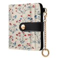 thumbnail image 2 of Small Wallet For Women Bifold Leather Pocket Coin Credit Card Holder With RFID Blocking Red White Blue on Cream Background, 2 of 6