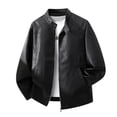 thumbnail image 5 of Men’s Faux Leather Jacket Classic Biker Style Motorcycle Coat Fit Fashion Casual Lightweight Fall & Spring Jackets for Men, 5 of 6