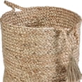 thumbnail image 4 of LR Home Braided Round Jute 17" Storage Basket with Handles, Natural/Tan Solid, 4 of 11