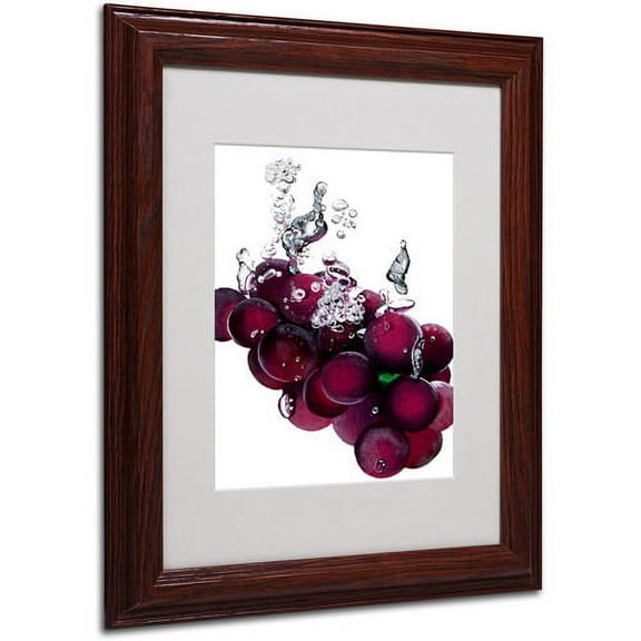 Trademark Fine Art "Grapes Splash II" Framed Matted Art by Roderick Stevens