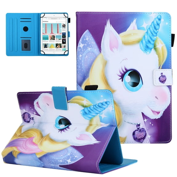 Universal Case for Galaxy Tab A7 10.4" SM-T500 /Galaxy Tab S6 Lite /Onn. 10.1" /Lenovo Tab M10 10.1 10.3" /VANKYO MatrixPad S20 S10 10" / iPad 9.7 10.2 10.5 /Android 10 Inch Tablet (Purple Unicorn)