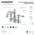 thumbnail image 4 of Kingston Brass FSC1606ACL American Classic Double-Handle 4" Centerset Bathroom Faucet with Brass Pop-Up, Naples Bronze, 4 of 5