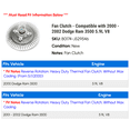 thumbnail image 2 of Fan Clutch - Compatible with 2000 - 2002 Dodge Ram 3500 5.9L V8 2001, 2 of 3