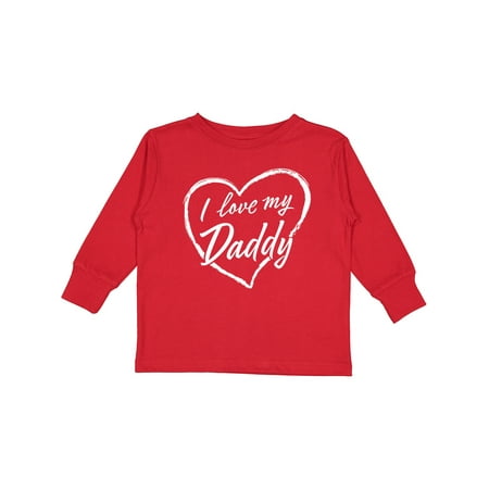 

Inktastic I Love My Daddy in White Chalk Heart Gift Toddler Boy or Toddler Girl Long Sleeve T-Shirt