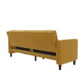DHP Pin Tufted Transitional Futon, Mustard Yellow Velvet