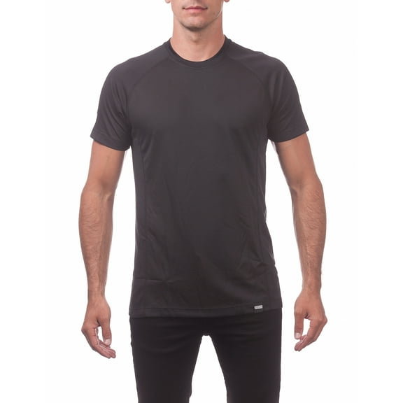 Pro Club Men's Performance DryPro Short Sleeve Tee T-Shirt - Black - Small
