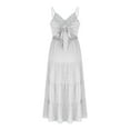 thumbnail image 7 of BSDJILFG Maxi Dresses for Women 2025 GraduatiDress Spaghetti Strap Smocked Tie Back Ruffle Flowy Sundress Sales, 7 of 7