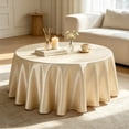 thumbnail image 6 of Round Satin Tablecloth, Party Table Cover, Wedding Dining Decor, Elegant Glossy Drape and Wrinkle Recovery Fabric for Dessert Tables, Wedding Receptions, and Home Dining, 6 of 6