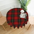 thumbnail image 7 of Checkered Christmas Tablecloth Round 70 Inch Red Green Plaid Table Cloth,Stain Resistance Retro Winter Xmas Holiday Table Covers for Kitchen Dining,Small Tablecloth for Party Picnic, 7 of 7