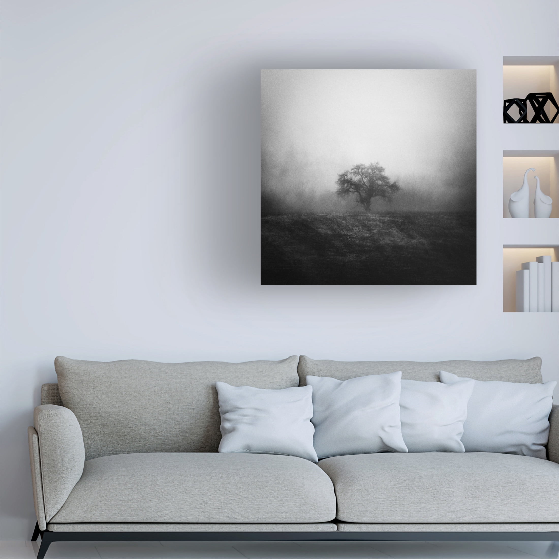 Canvas Wall Art - Karol Vaan 'Alone' Wall Art for Living Room, Bedroom, or Office Décor by Trademark Fine Art - 18 x 18 Inches