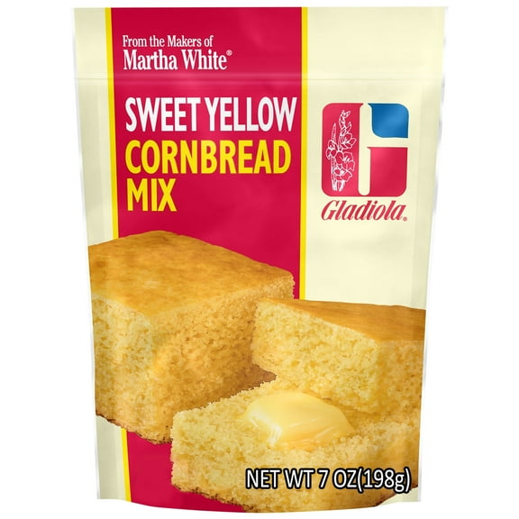 Martha White Gladiola Sweet Yellow Cornbread Mix, 7 oz Pouch (4 Pack)