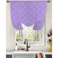 thumbnail image 3 of Lavender Purple Rhombus Plaid Tie Up Curtains for Kitchen Bathroom Bedroom Windows 54 Inch Length, Classic Modern Geometric Abstract Art Balloon Drape Curtains Shade Rod Pocket Curtain Panel, 42"x63", 3 of 7