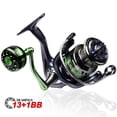 thumbnail image 2 of Ultralight Spinning Fishing Reel Gear Ratio 5.2:1 13+1bb Max Drag Power Fishing Tackle With Metal Handle, 2 of 9