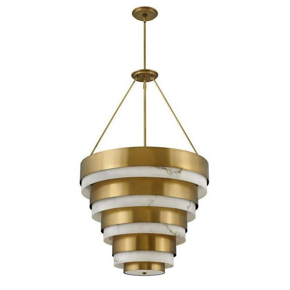 Mid Century Modern Four Light Chandelier in Heritage Brass Finish Bailey Street Home 81-Bel-4312491