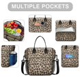 thumbnail image 2 of Black and Orange Leopard Print Insulated Leakproof Lunch Box for Women, Large Lunch Bag for Tween Teen Adult, Loncheras Para Mujer for Work Beach Travel Picnic Camping, 2 of 6