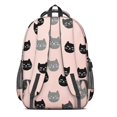 thumbnail image 3 of Black and Gray Cat Pink Pattern Backpack for School, Cute School Bag with Adjustable Shoulder Straps and Padded Back, 16.9"x12.6"x5.9", 3 of 5