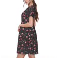 thumbnail image 2 of Fotbe Valentine'S Day Vestido Largo de Moda para Mujer, Vestido Tipo Camiseta con Manga Corta y Estilo Casual a Rayas y Bloques de Color, 2 of 6