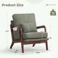 thumbnail image 3 of Bonzy Home Mid-Century Modern Accent Chair, Upholstered Lounge Reading Armchair with Side Storage Pocket & Lumbar Cushion, Comfy Fabric Chair for Living Room Bedroom, Green, 3 of 9