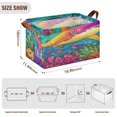 thumbnail image 3 of Waterproof Foldable Storage Basket Medium, Metal Frame & Hollow Board Support, for Clothes and Toy Organization Colorful Shark Pattern, 3 of 7