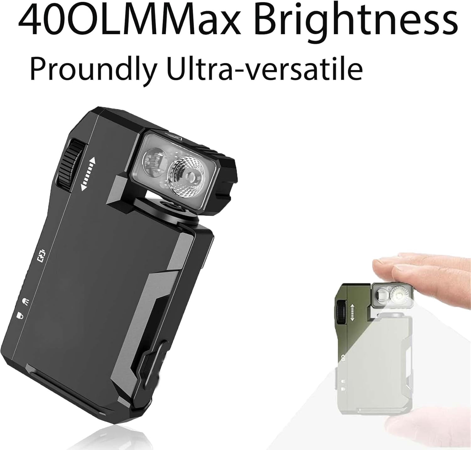Pocket-Sized Led Light - 400 Lumens Magnetic Mini Flashlight, USB-C, Magnetic Clip, Great for Gear Bag, Rechargeable EDC Flashlight with 180° Rotation & Dual Light 2PCS