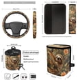 thumbnail image 4 of Jeiento Sloth Front Back Seat Covers for Car Steering Wheel Cover Seatbelt Strap Pads Floral Trash Bin Car Air Vent Holder Cup Coasters Keychain 12 PCS Interior Auto Accessory, 4 of 7