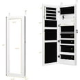 thumbnail image 2 of SAZYY LED Jewelry Cabinet Wall Mounted Door Hanging, Lockable Jewelry Armoire with 47.2'' Full Length Mirror, Foldable Makeup Tray, Lipstick Brush Holders, Jewelry Storage Organizer, 2 of 10