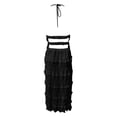 thumbnail image 5 of MDUKONU Womens Skirt Suit Short Skirt Set with Backless Lace Crop Top and Long Skirt for Beach Club Dress Black M, 5 of 5