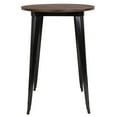 thumbnail image 6 of Flash Furniture Philip 30" Round Black Metal Indoor Bar Height Table with Walnut Rustic Wood Top, 6 of 6