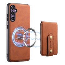 Case for Samsung Galaxy S23 FE, PU Leather Wallet Case with Card Slots, Flip Kickstand, MagSafe Charging Protective 2-in-1 Detachable Magnetic Phone Cover for Samsung Galaxy S23 FE, Brown