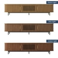 thumbnail image 4 of POVISON-94.49"Mid-Century Modern Matte Sintered Stone Tabletop TV Stand,Walnut Color Tambour Door Media Console,Rolling Door TV Console, 4 of 9