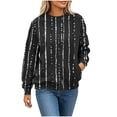 thumbnail image 4 of Trikvn Womens Abstract Dotted Striped Sweatshirts Long Sleeve Crew Neck Pullovers Casual Fall Winter Clothes Loose Fit Tops with Pockets Minimalist Graphic Daily Wear, 4 of 6