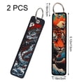 thumbnail image 2 of Jiibva 2pcs Dragon and Tiger Embroidery Key Fob Japanese Cartoon Keychain Motorcycle Keychain Woven Label Keychain for Backpacks, Wallets, Car, 2 of 7