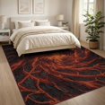 thumbnail image 3 of ODIKA 8'x10' Washable Area Rug Durable, Non-Slip Volcano Crimson Deep Flow Cracked Rock Formation Vortex Pile for Living Room, Under Sectional, Family, 3 of 7