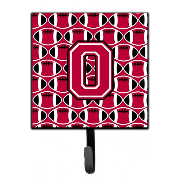 Letter O Football Crimson and White Leash or Key Holder