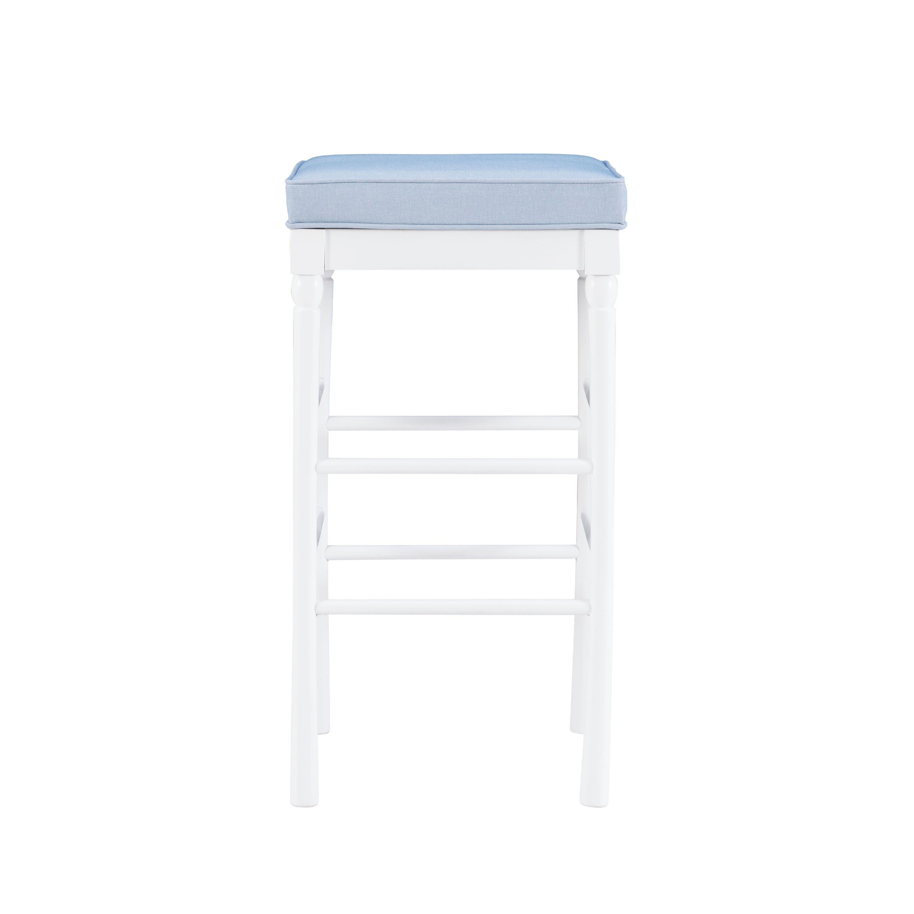 Linon Walser 32" Indoor Backless Wood Bar Stool, Set of 2, Light Blue
