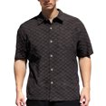 thumbnail image 1 of XDZJLR Mens T Shirts Summer New Retro Mesh Check Senior Sense Of Exquisite Full Jacquard Jacket Shirts for Men, 1 of 7