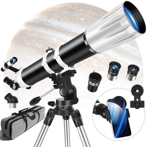 Telescope for Adults High Powered, 90mm Aperture 900mm Professional Refractor with 36X–270X Magnification, Fully Multi-Coated with AZ Mount Tripod & Phone Adapter & Carry Bag