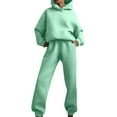thumbnail image 2 of Womens 2 Piece Sweatsuits Oversized Hoodies Sweatshirt Wide Leg Sweatpants Matching Sets Lounge Tracksuits Outfits Green 2XL, 2 of 7