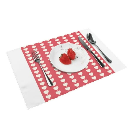 

Home Pink Heart Background Placemats Set Of 4 Washable Wipeable Place Mats Place Mats For Festival Parties Family Dinner (12 X 18inch)