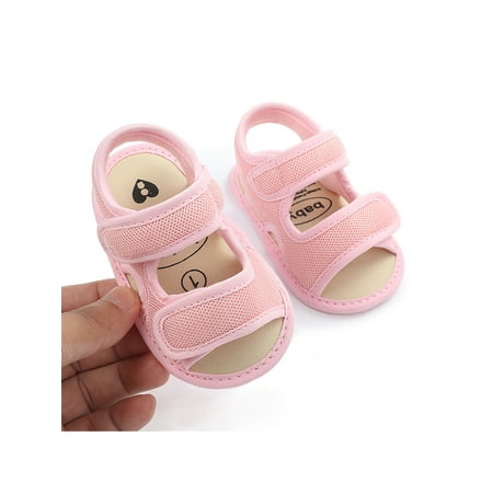 

Ritualay Toddler Kids Sandals Mesh Shoes First Walker Summer Shoe Cute Comfort Flat Sandal Indoor Birthday Soft Sole Pink 6-12 months